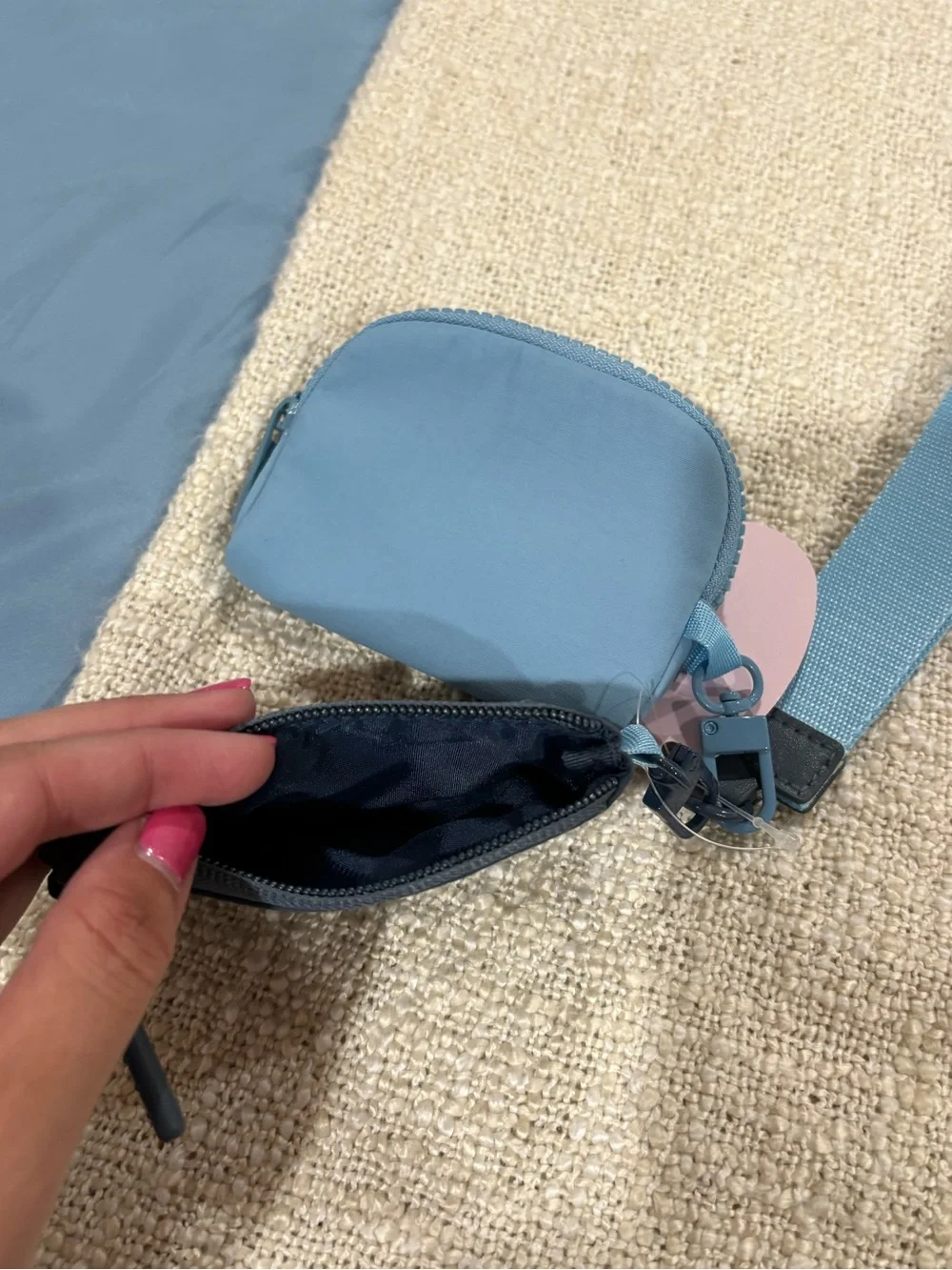 NWT Blue Wristlet Key & Card Holder Set